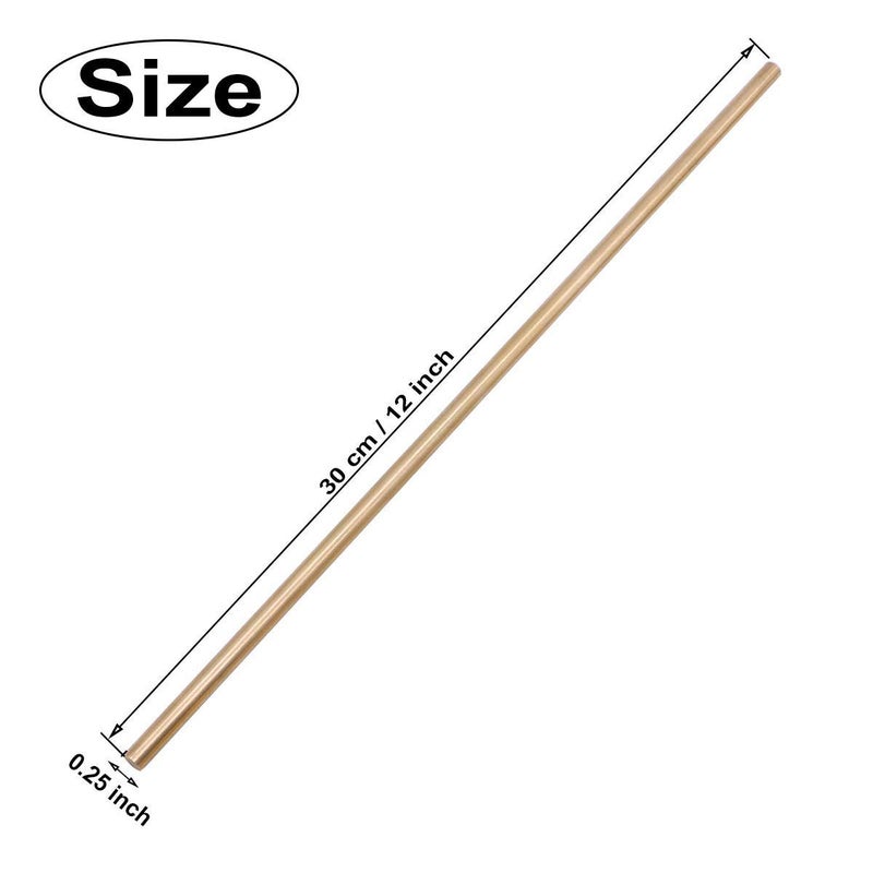 PGCOKO 4Pcs Solid Round Brass Rod Lathe Bar Stock Kit for DIY Craft Tool, 1/4 inch in Diameter 11.8 inch in Length - Image 4